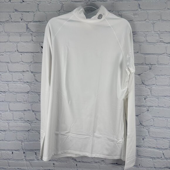 SParms Men's High Neck Sun Protection Breathable Body Shirt, Size XL, White - Picture 3 of 11